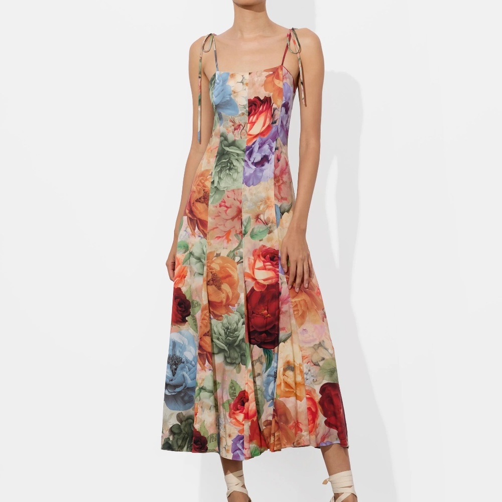 Alice + Olivia Jeanette Paneled Midi Dress